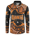 Personalized Greater Western Sydney Giants Button Sweatshirt Aboriginal Pattern with Graffiti Style