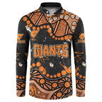 Personalized Greater Western Sydney Giants Button Sweatshirt Aboriginal Pattern with Graffiti Style