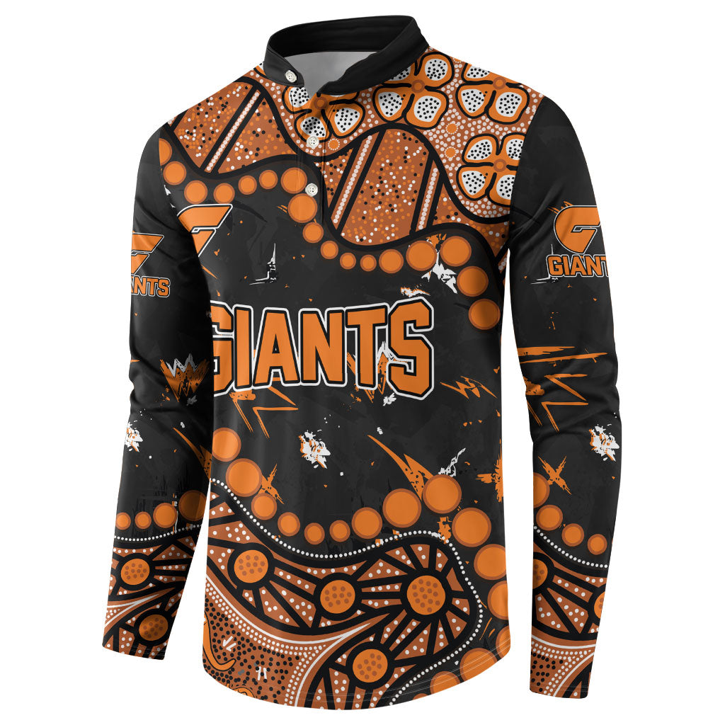 Personalized Greater Western Sydney Giants Button Sweatshirt Aboriginal Pattern with Graffiti Style