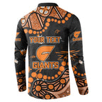 Personalized Greater Western Sydney Giants Button Sweatshirt Aboriginal Pattern with Graffiti Style