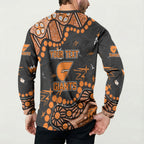 Personalized Greater Western Sydney Giants Button Sweatshirt Aboriginal Pattern with Graffiti Style