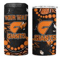 Personalized Greater Western Sydney Giants 4 in 1 Can Cooler Tumbler Aboriginal Pattern with Graffiti Style