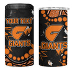 Personalized Greater Western Sydney Giants 4 in 1 Can Cooler Tumbler Aboriginal Pattern with Graffiti Style