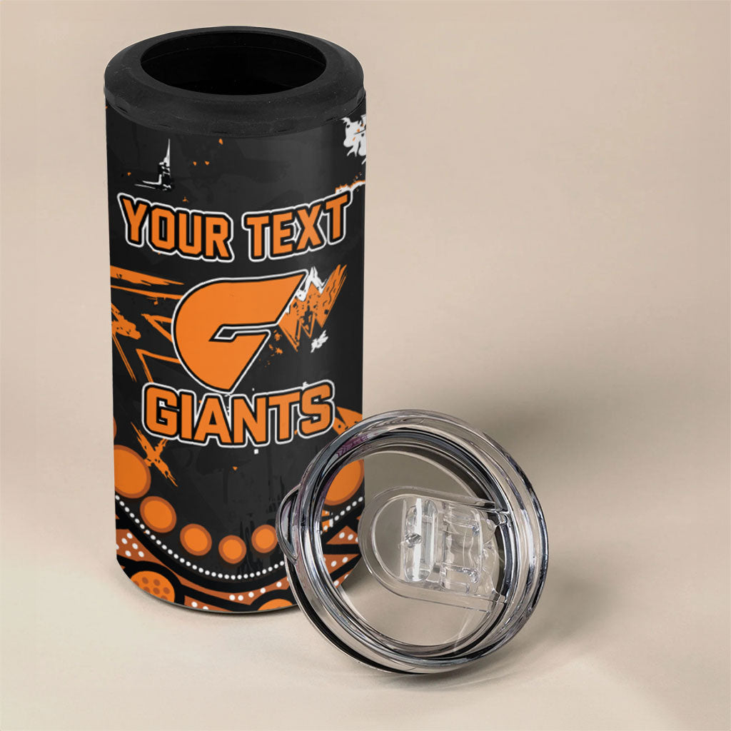 Personalized Greater Western Sydney Giants 4 in 1 Can Cooler Tumbler Aboriginal Pattern with Graffiti Style