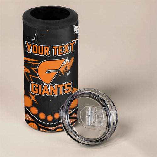 Personalized Greater Western Sydney Giants 4 in 1 Can Cooler Tumbler Aboriginal Pattern with Graffiti Style