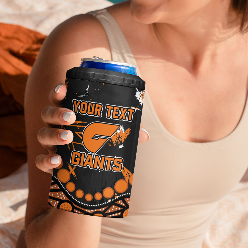 Personalized Greater Western Sydney Giants 4 in 1 Can Cooler Tumbler Aboriginal Pattern with Graffiti Style