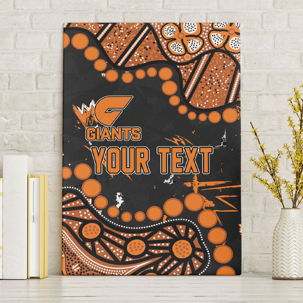 Personalized Greater Western Sydney Giants Canvas Wall Art Aboriginal Pattern with Graffiti Style