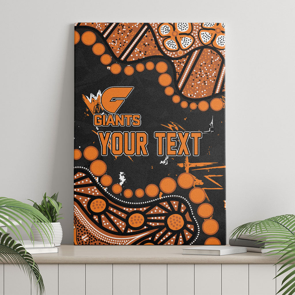 Personalized Greater Western Sydney Giants Canvas Wall Art Aboriginal Pattern with Graffiti Style