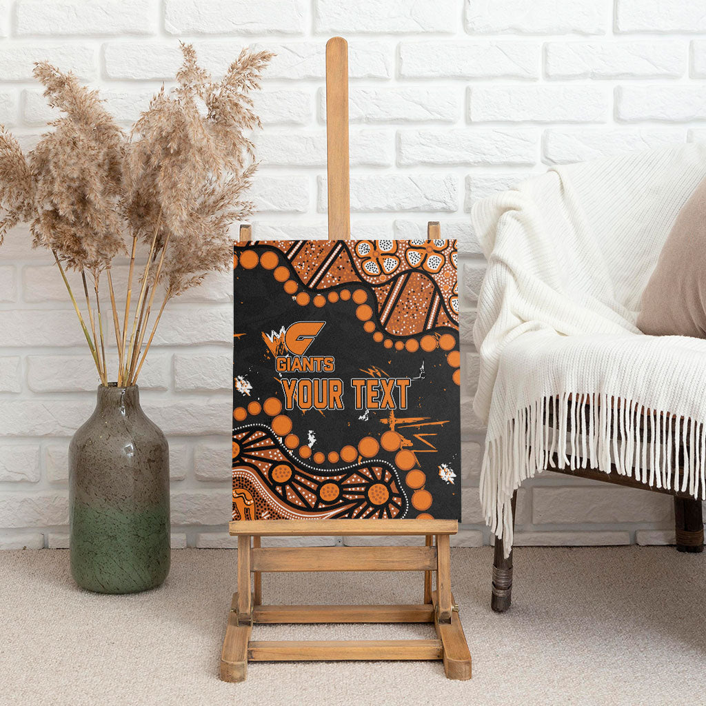 Personalized Greater Western Sydney Giants Canvas Wall Art Aboriginal Pattern with Graffiti Style