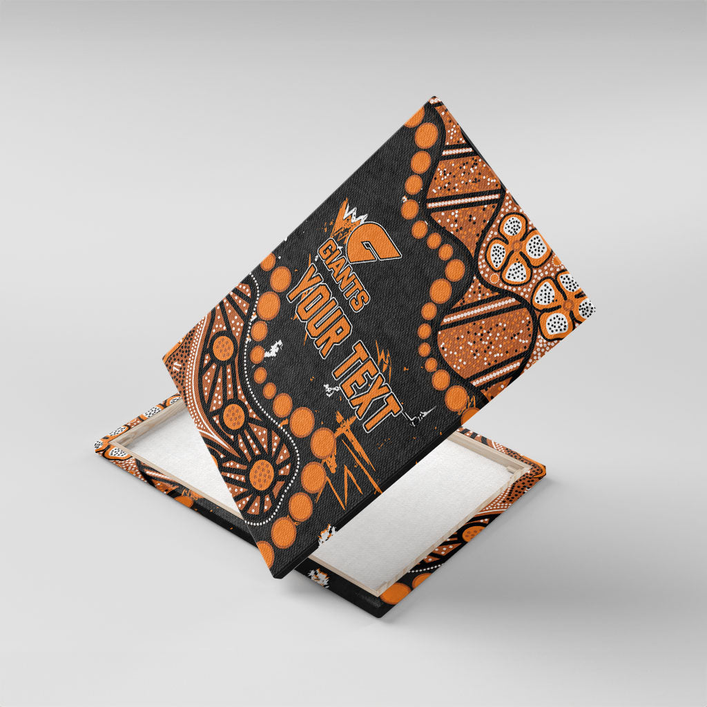 Personalized Greater Western Sydney Giants Canvas Wall Art Aboriginal Pattern with Graffiti Style