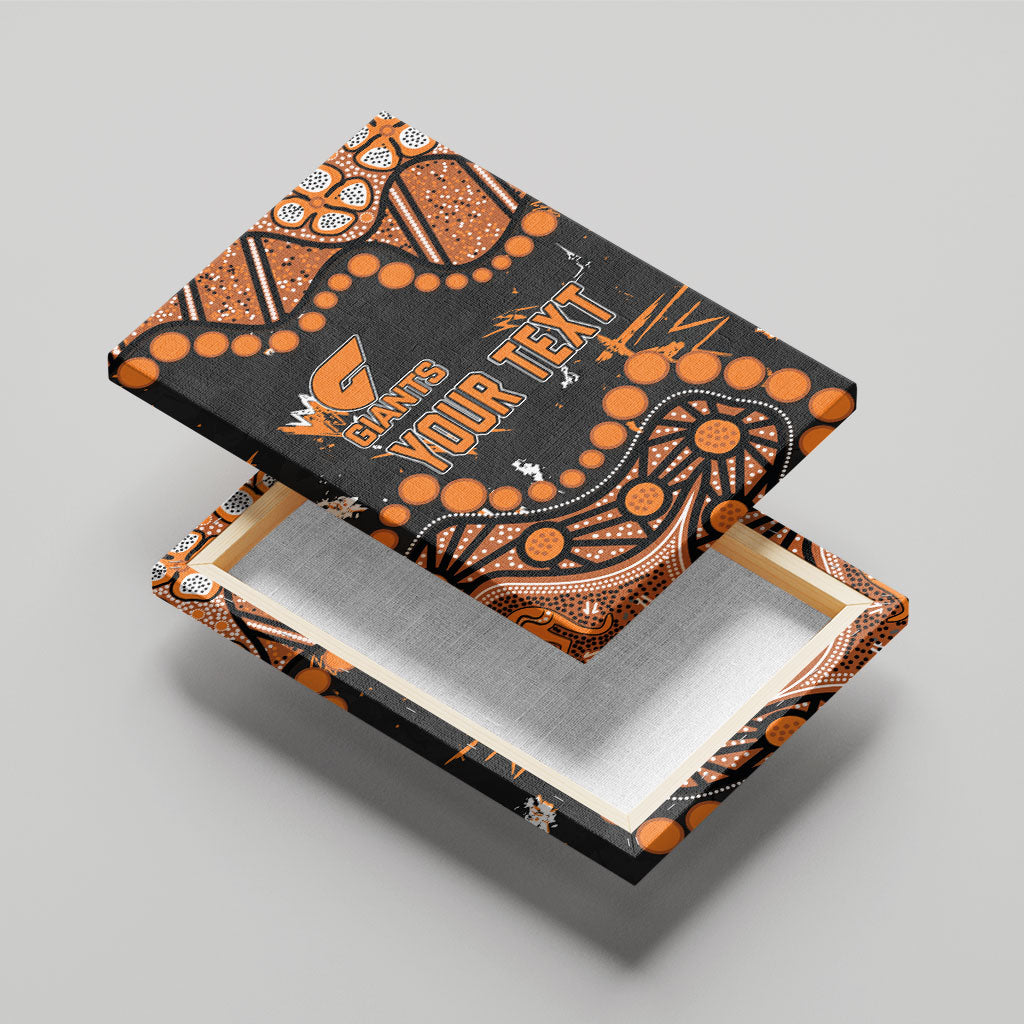 Personalized Greater Western Sydney Giants Canvas Wall Art Aboriginal Pattern with Graffiti Style