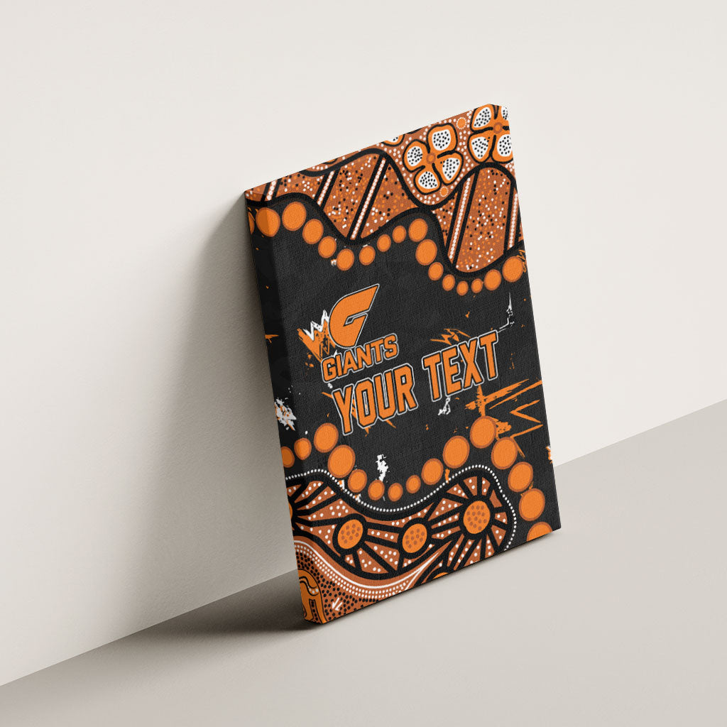 Personalized Greater Western Sydney Giants Canvas Wall Art Aboriginal Pattern with Graffiti Style