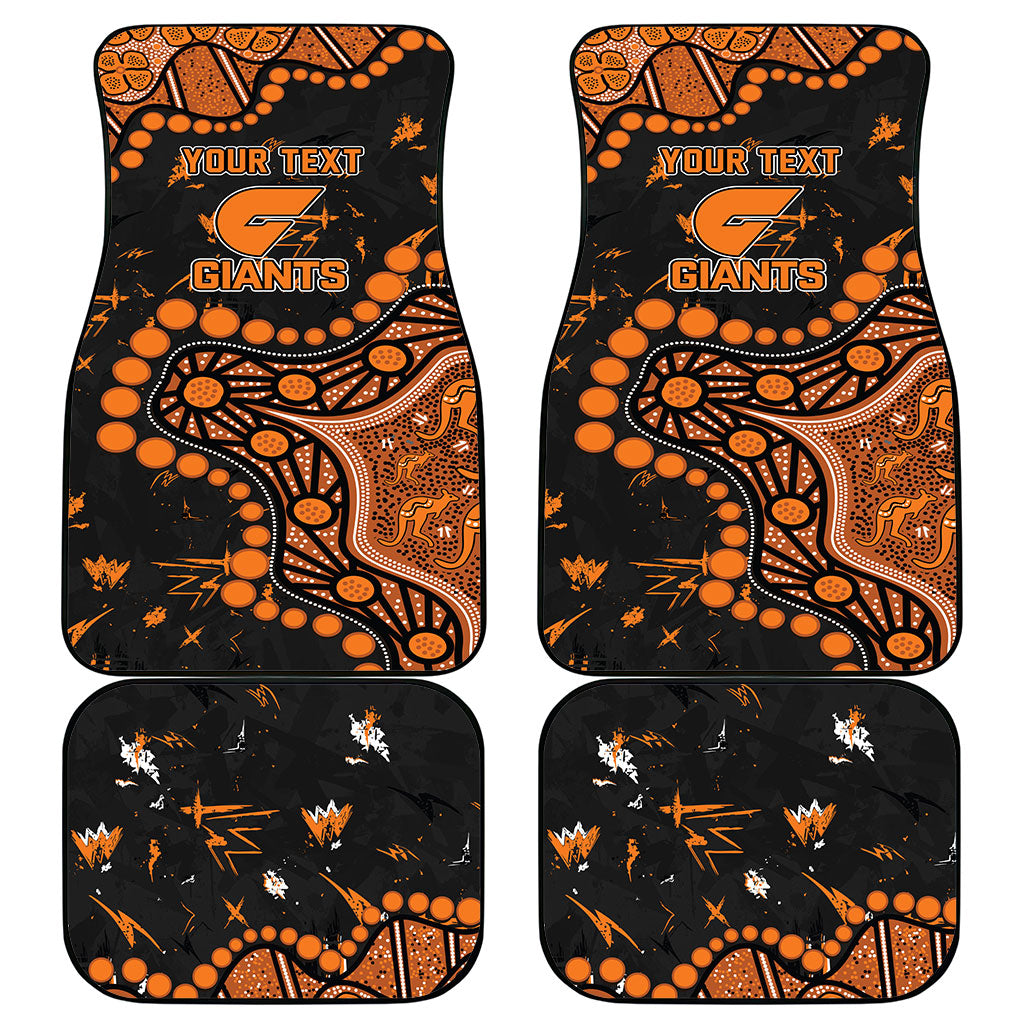 Personalized Greater Western Sydney Giants Car Mats Aboriginal Pattern with Graffiti Style