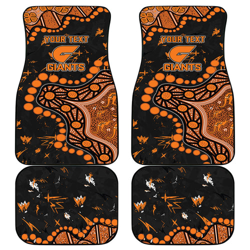 Personalized Greater Western Sydney Giants Car Mats Aboriginal Pattern with Graffiti Style