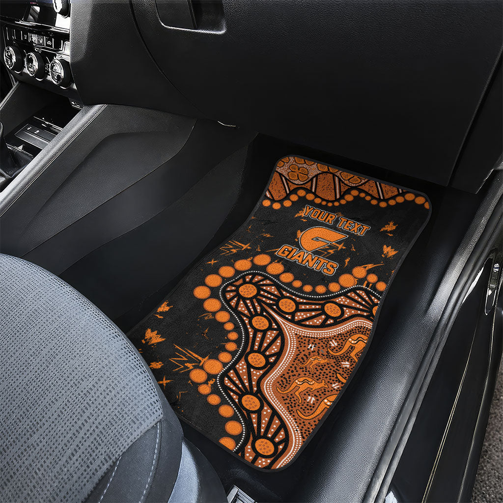 Personalized Greater Western Sydney Giants Car Mats Aboriginal Pattern with Graffiti Style