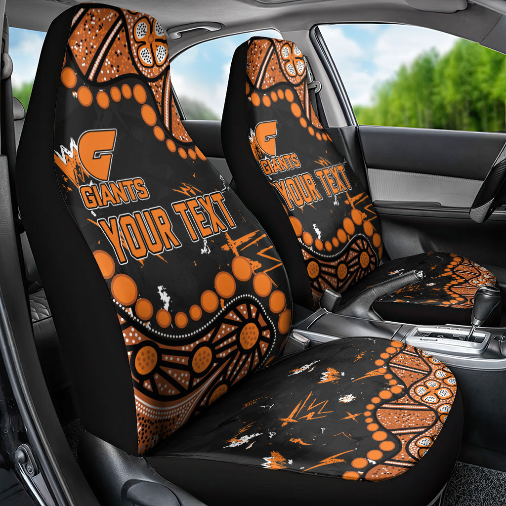 Personalized Greater Western Sydney Giants Car Seat Cover Aboriginal Pattern with Graffiti Style