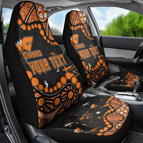 Personalized Greater Western Sydney Giants Car Seat Cover Aboriginal Pattern with Graffiti Style