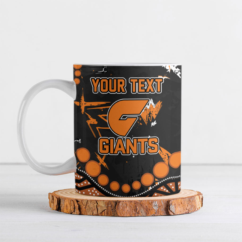 Personalized Greater Western Sydney Giants Ceramic Mug Aboriginal Pattern with Graffiti Style