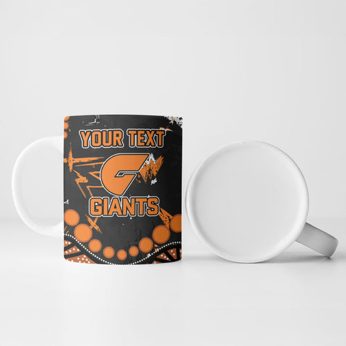 Personalized Greater Western Sydney Giants Ceramic Mug Aboriginal Pattern with Graffiti Style