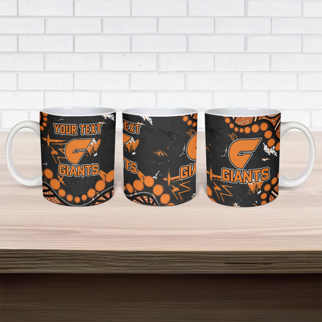 Personalized Greater Western Sydney Giants Ceramic Mug Aboriginal Pattern with Graffiti Style