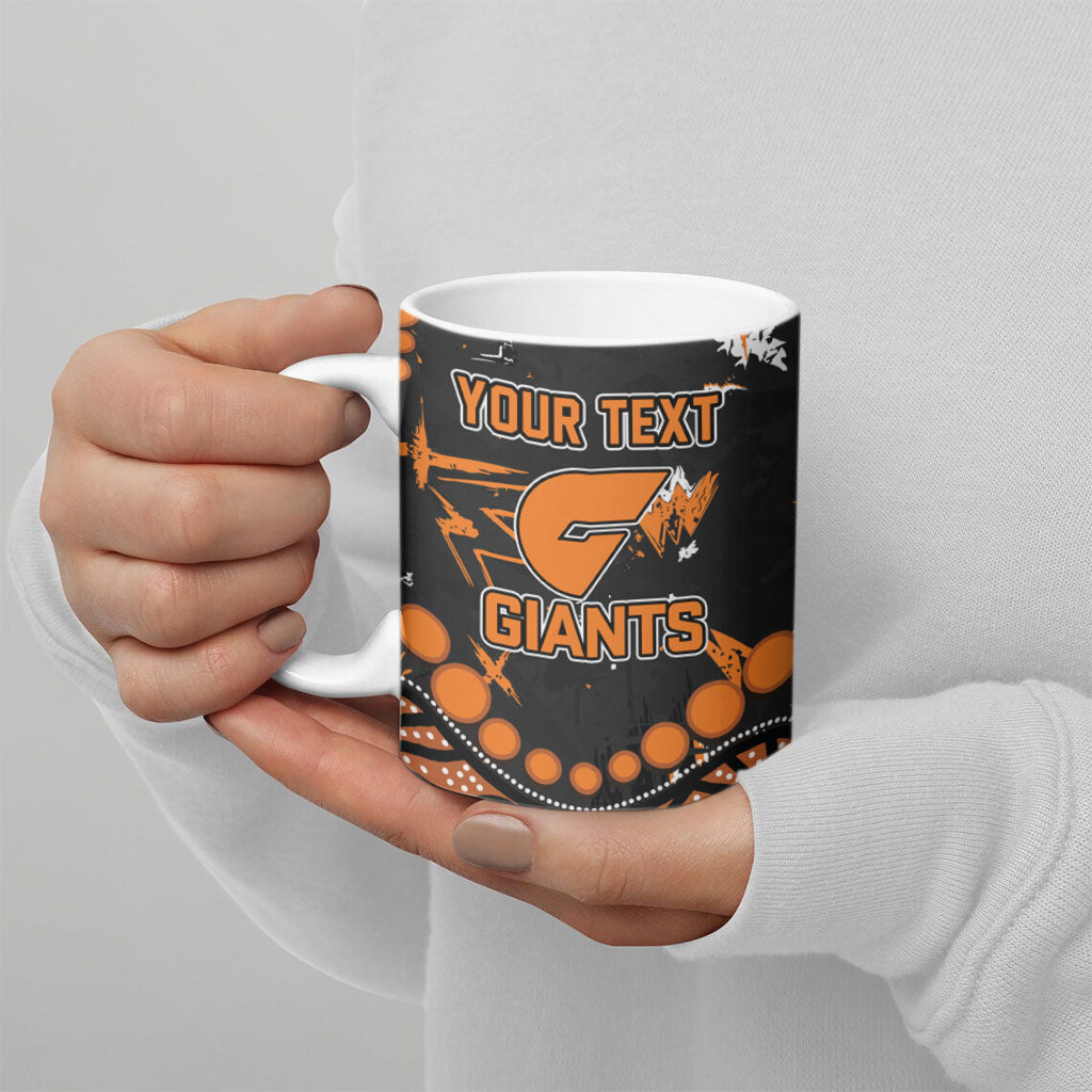 Personalized Greater Western Sydney Giants Ceramic Mug Aboriginal Pattern with Graffiti Style