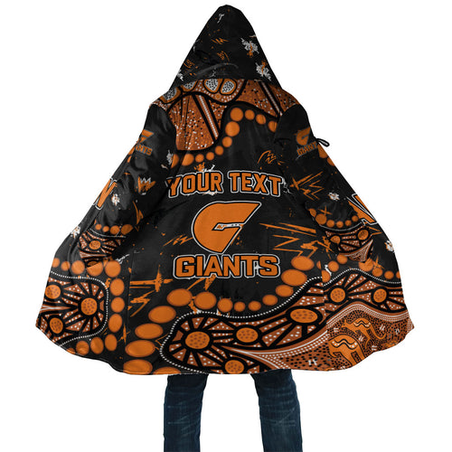 Personalized Greater Western Sydney Giants Cloak Aboriginal Pattern with Graffiti Style