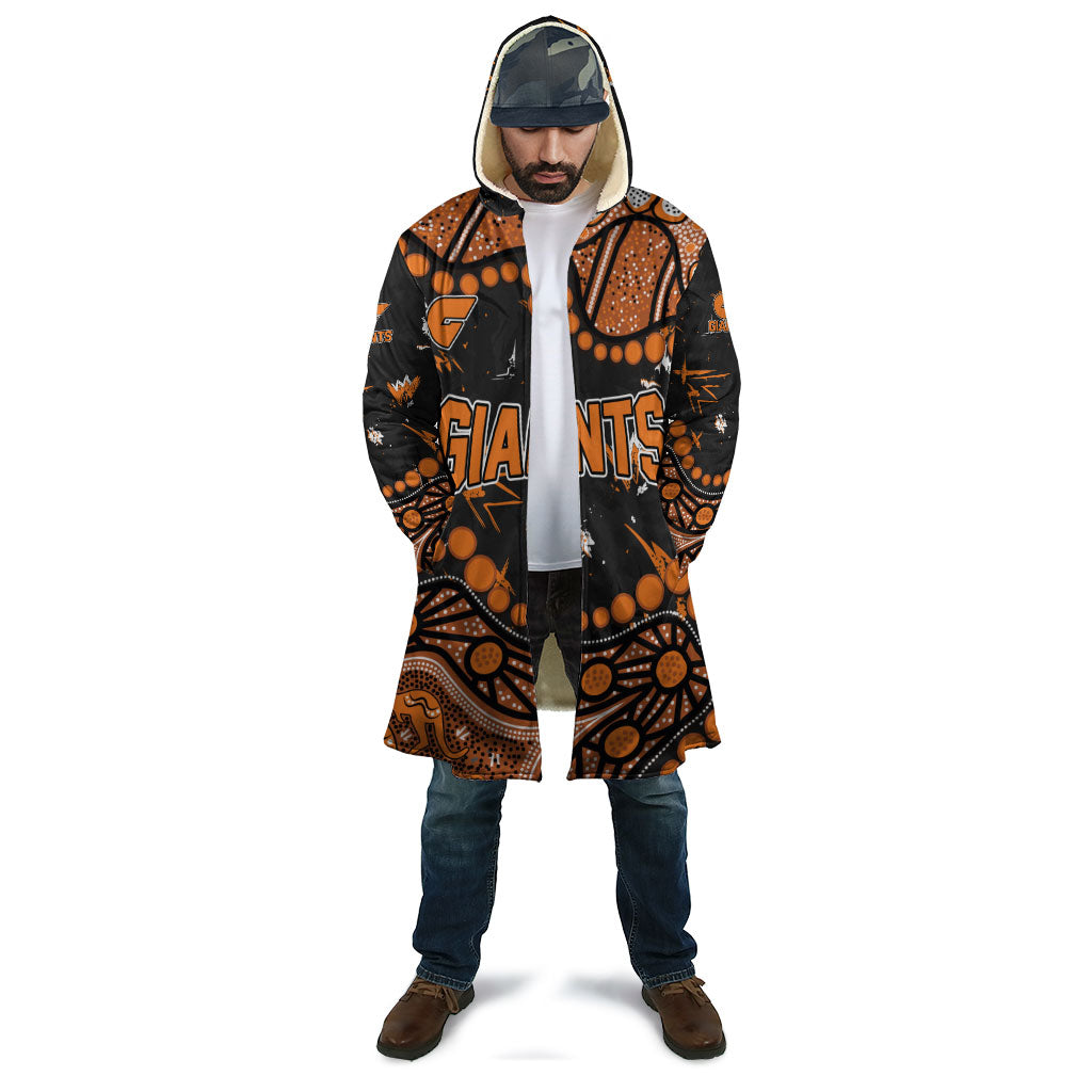 Personalized Greater Western Sydney Giants Cloak Aboriginal Pattern with Graffiti Style