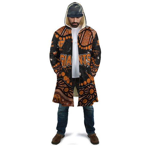 Personalized Greater Western Sydney Giants Cloak Aboriginal Pattern with Graffiti Style