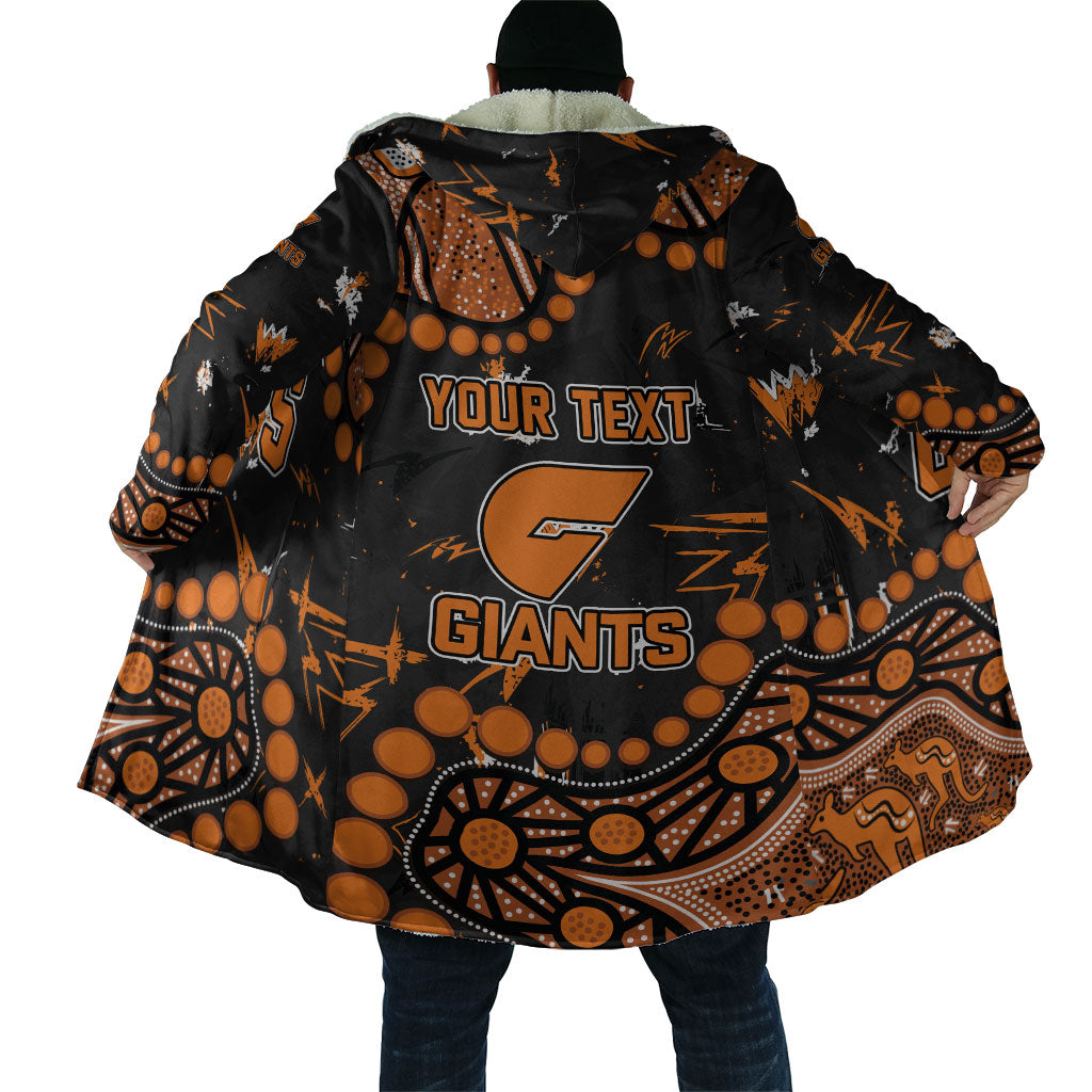 Personalized Greater Western Sydney Giants Cloak Aboriginal Pattern with Graffiti Style
