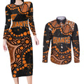 Personalized Greater Western Sydney Giants Couples Matching Long Sleeve Bodycon Dress and Long Sleeve Button Shirt Aboriginal Pattern with Graffiti Style