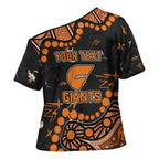 Personalized Greater Western Sydney Giants Cross Shoulder Shirt Aboriginal Pattern with Graffiti Style