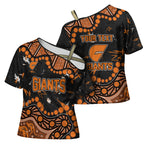Personalized Greater Western Sydney Giants Cross Shoulder Shirt Aboriginal Pattern with Graffiti Style