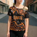 Personalized Greater Western Sydney Giants Cross Shoulder Shirt Aboriginal Pattern with Graffiti Style