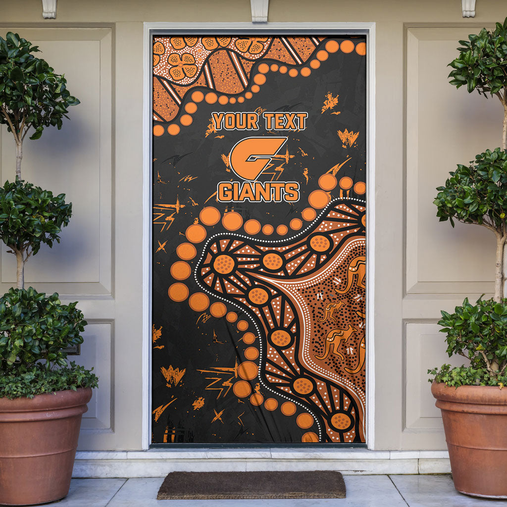 Personalized Greater Western Sydney Giants Door Cover Aboriginal Pattern with Graffiti Style