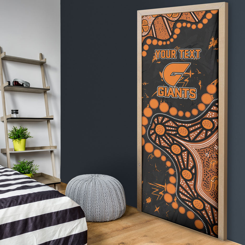 Personalized Greater Western Sydney Giants Door Cover Aboriginal Pattern with Graffiti Style