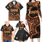Personalized Greater Western Sydney Giants Family Matching Long Sleeve Bodycon Dress and Hawaiian Shirt Aboriginal Pattern with Graffiti Style
