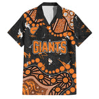 Personalized Greater Western Sydney Giants Family Matching Long Sleeve Bodycon Dress and Hawaiian Shirt Aboriginal Pattern with Graffiti Style