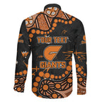 Personalized Greater Western Sydney Giants Family Matching Mermaid Dress and Hawaiian Shirt Aboriginal Pattern with Graffiti Style