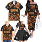 Personalized Greater Western Sydney Giants Family Matching Off The Shoulder Long Sleeve Dress and Hawaiian Shirt Aboriginal Pattern with Graffiti Style