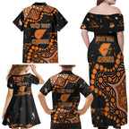 Personalized Greater Western Sydney Giants Family Matching Off Shoulder Maxi Dress and Hawaiian Shirt Aboriginal Pattern with Graffiti Style