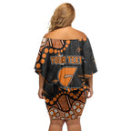 Personalized Greater Western Sydney Giants Family Matching Off Shoulder Short Dress and Hawaiian Shirt Aboriginal Pattern with Graffiti Style