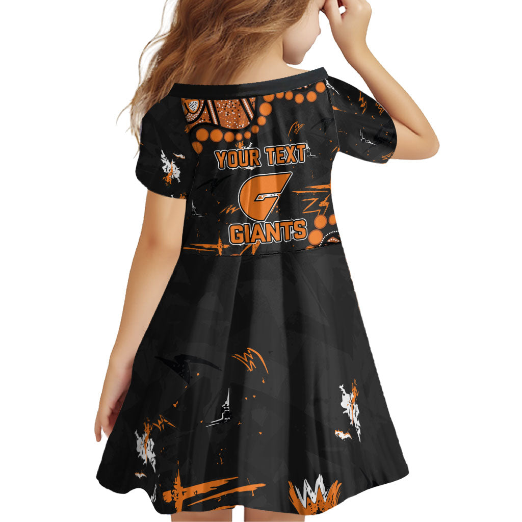 Personalized Greater Western Sydney Giants Family Matching Summer Maxi Dress and Hawaiian Shirt Aboriginal Pattern with Graffiti Style