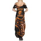 Personalized Greater Western Sydney Giants Family Matching Summer Maxi Dress and Hawaiian Shirt Aboriginal Pattern with Graffiti Style