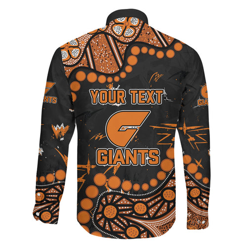 Personalized Greater Western Sydney Giants Family Matching Tank Maxi Dress and Hawaiian Shirt Aboriginal Pattern with Graffiti Style