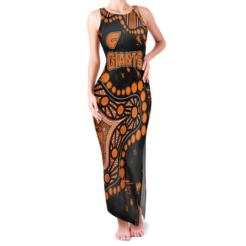 Personalized Greater Western Sydney Giants Family Matching Tank Maxi Dress and Hawaiian Shirt Aboriginal Pattern with Graffiti Style