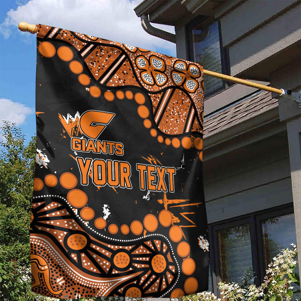 Personalized Greater Western Sydney Giants Garden Flag Aboriginal Pattern with Graffiti Style