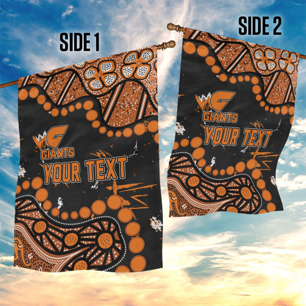 Personalized Greater Western Sydney Giants Garden Flag Aboriginal Pattern with Graffiti Style