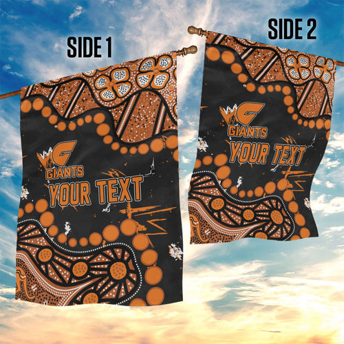 Personalized Greater Western Sydney Giants Garden Flag Aboriginal Pattern with Graffiti Style