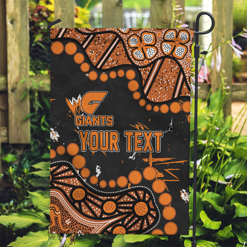 Personalized Greater Western Sydney Giants Garden Flag Aboriginal Pattern with Graffiti Style