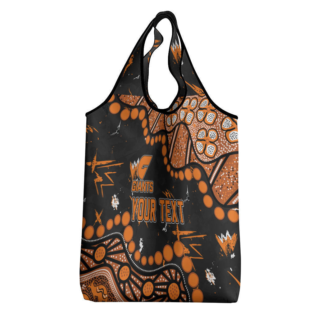 Personalized Greater Western Sydney Giants Grocery Bag Aboriginal Pattern with Graffiti Style